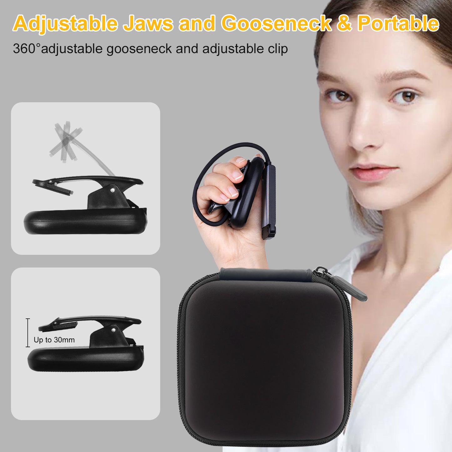 Aship Tri-Head Adjustable Book Light,3 Colors 12 Brightness Levels Clip on Reading Book,Eye-Care Clip on Reading Light Up to 100 Hrs,Perfect Little Book Light for Readers & Kids