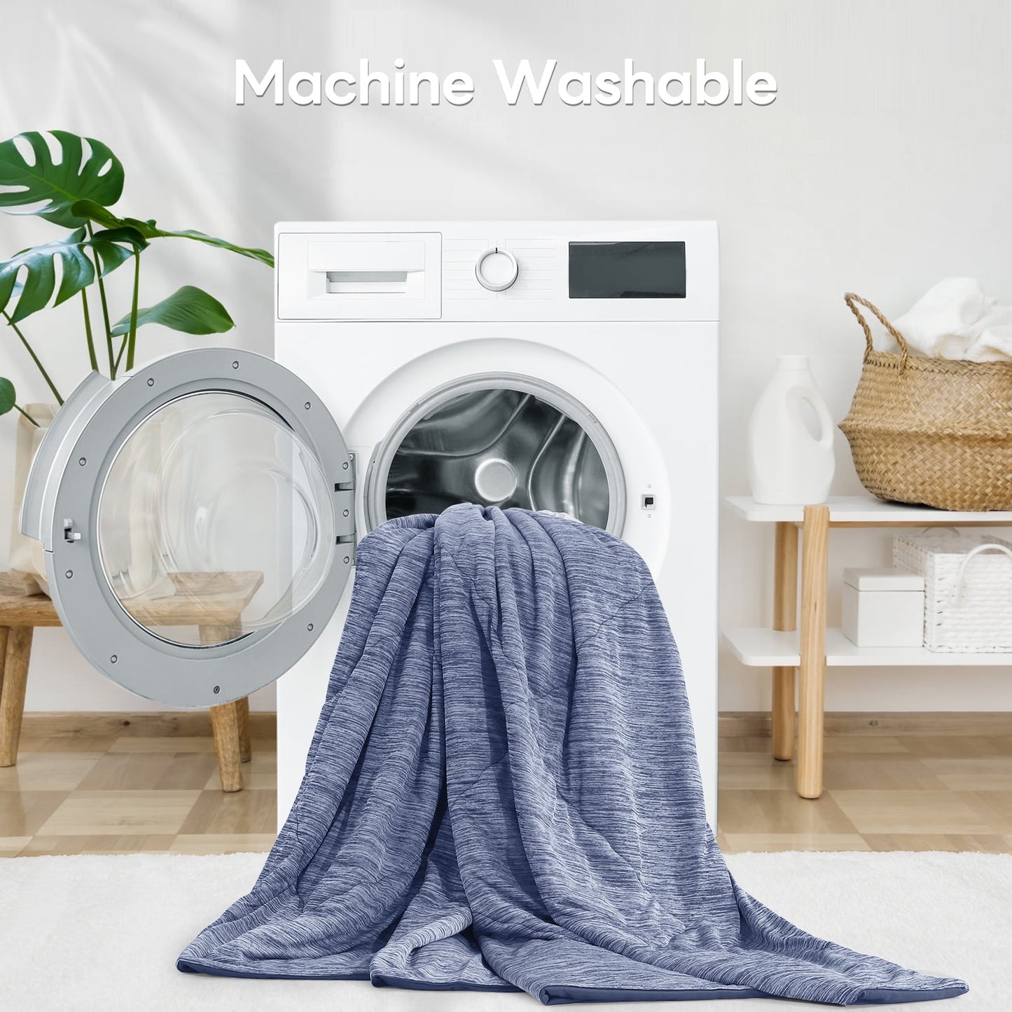 Aship Cooling Comforter Queen, Double Sided Cooling Blanket for Hot Sleepers, Q-Max 0.45, Arc-Chill Cooling Fabric, Lightweight Breathable Summer Comforter 79*87 in