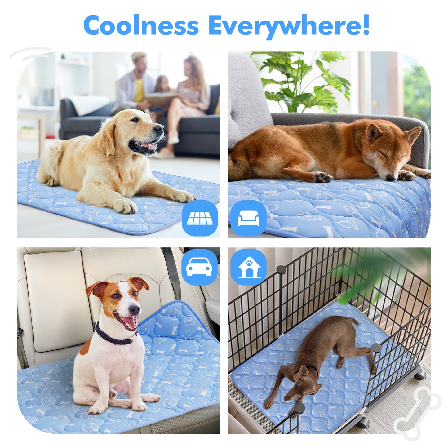 Aship Thicken Pet Cooling Mat, Self-Cooling Mat for Cat, QMX>0.5 Breathable Color Changing Pad, Anti-slip Waterproof Washable