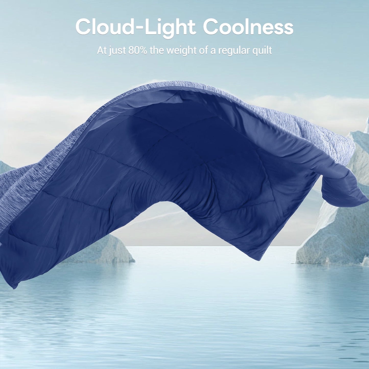 Aship Cooling Comforter Queen, Double Sided Cooling Blanket for Hot Sleepers, Q-Max 0.45, Arc-Chill Cooling Fabric, Lightweight Breathable Summer Comforter 79*87 in