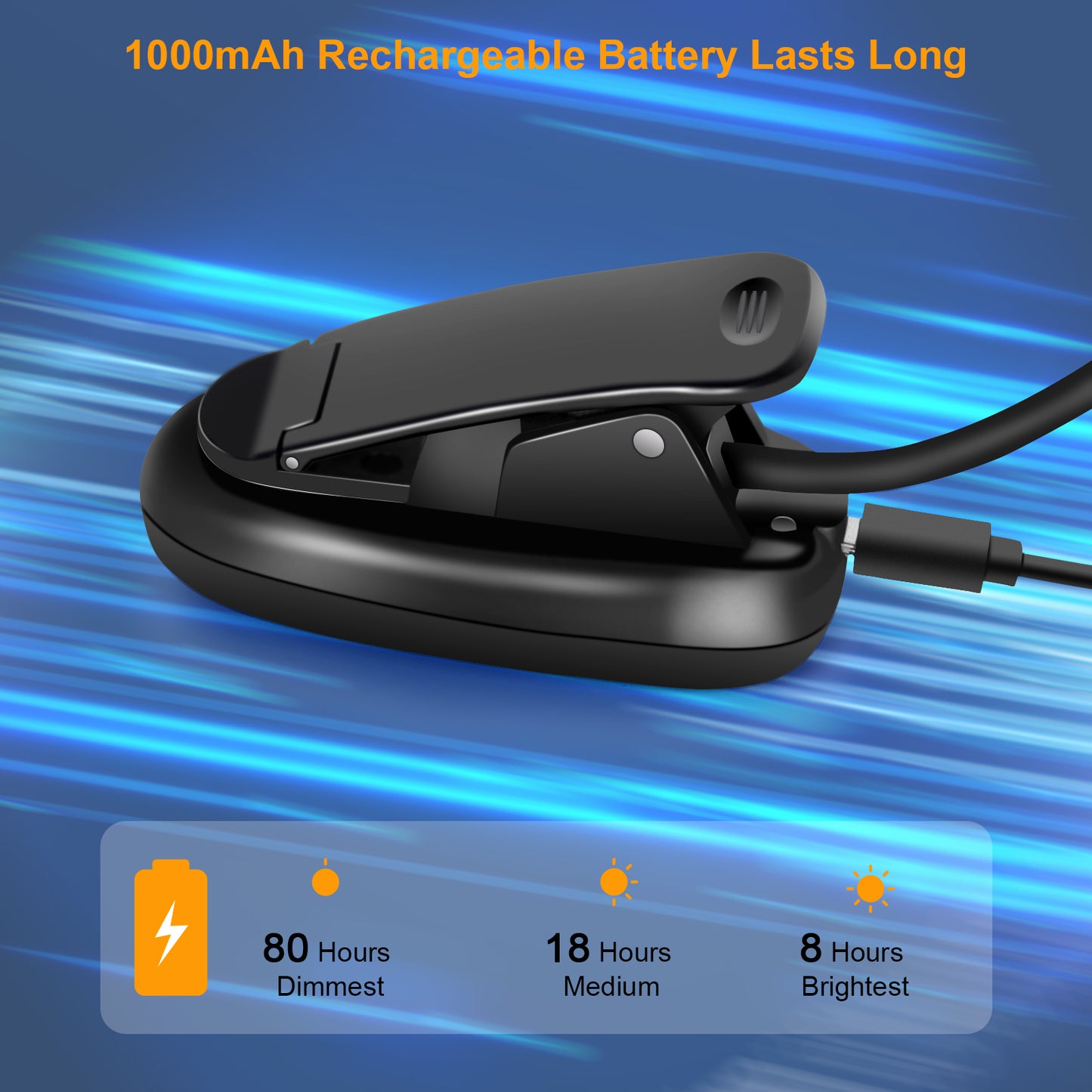 Aship Tri-Head Adjustable Book Light,3 Colors 12 Brightness Levels Clip on Reading Book,Eye-Care Clip on Reading Light Up to 100 Hrs,Perfect Little Book Light for Readers & Kids