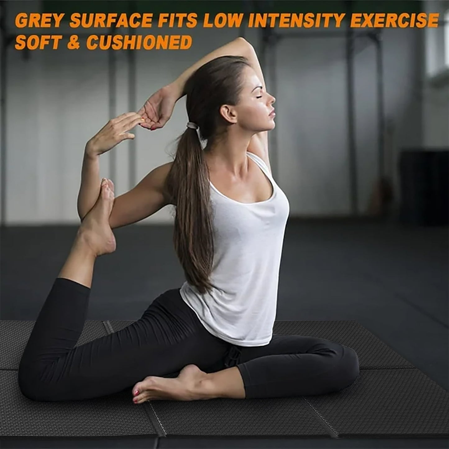 Aship Foldable Treadmill Mat, 72''x32'' High Density Non-Slip Exercise Equipment Mat for Stationary Bike/Indoor Riding/Home Gym, 1/4" Thick Hardwood Floor Carpet Protection, Noise Shock Absorption
