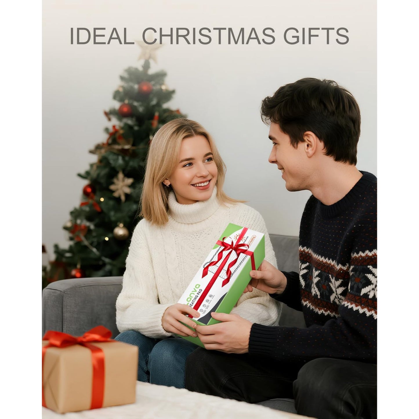 Aship Electric Heating Pad for Period Cramps & Back Pain Relief, Portable Heat Pad for Neck and Shoulders - Christmas Gifts for Mom Dad, 10 Heat Settings, ETL Certified, 12"x24", Gray