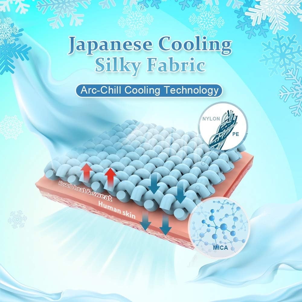 Aship Cooling Pillowcases 2 Pack, Q-max 0.55 Japanese Arc-Chill Fiber, Oeko-Tex Certified, Super Soft & Cooling for Hot Sleepers, Hidden Zipper, Machine Washable, Stretch for Standard, Gray