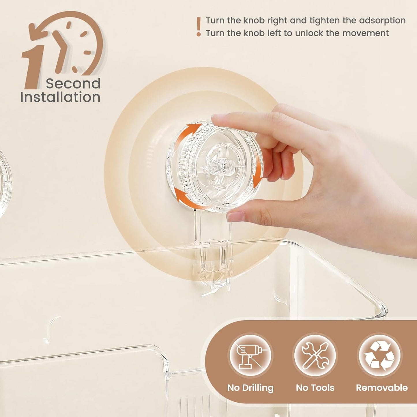 Aship Shower Caddy Set, No-Drill Removable Shower Organizer with Toothbrush Holders & Suction Hooks, 22lb Heavy Duty Waterproof Suction Cup Shower Caddy for Bathroom Kitchen, Clear, 3 Pack Combo