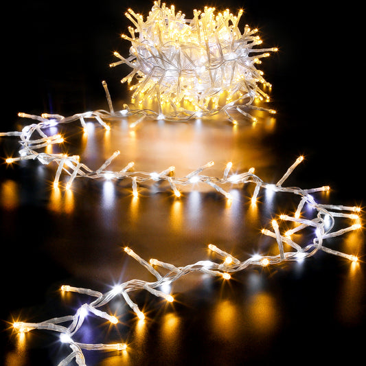 Aship 500LED Christmas String Lights 33Ft, Dual Mode Warm White Steady and Cool White Flowings, Waterproof Christmas Light with Memory Function for Indoor Outdoor Christmas Tree Window Garden
