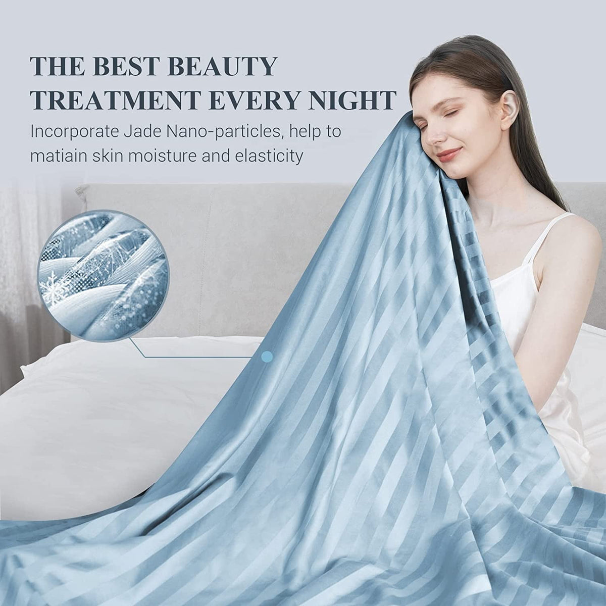 Aship Cooling Blanket for Hot Sleepers, Q-Max>0.5 Double Cooling Sided Stylish Revolutionary Cold Blankets, Lightweight Summer Blanket King Size, Blue, 90" x 108"