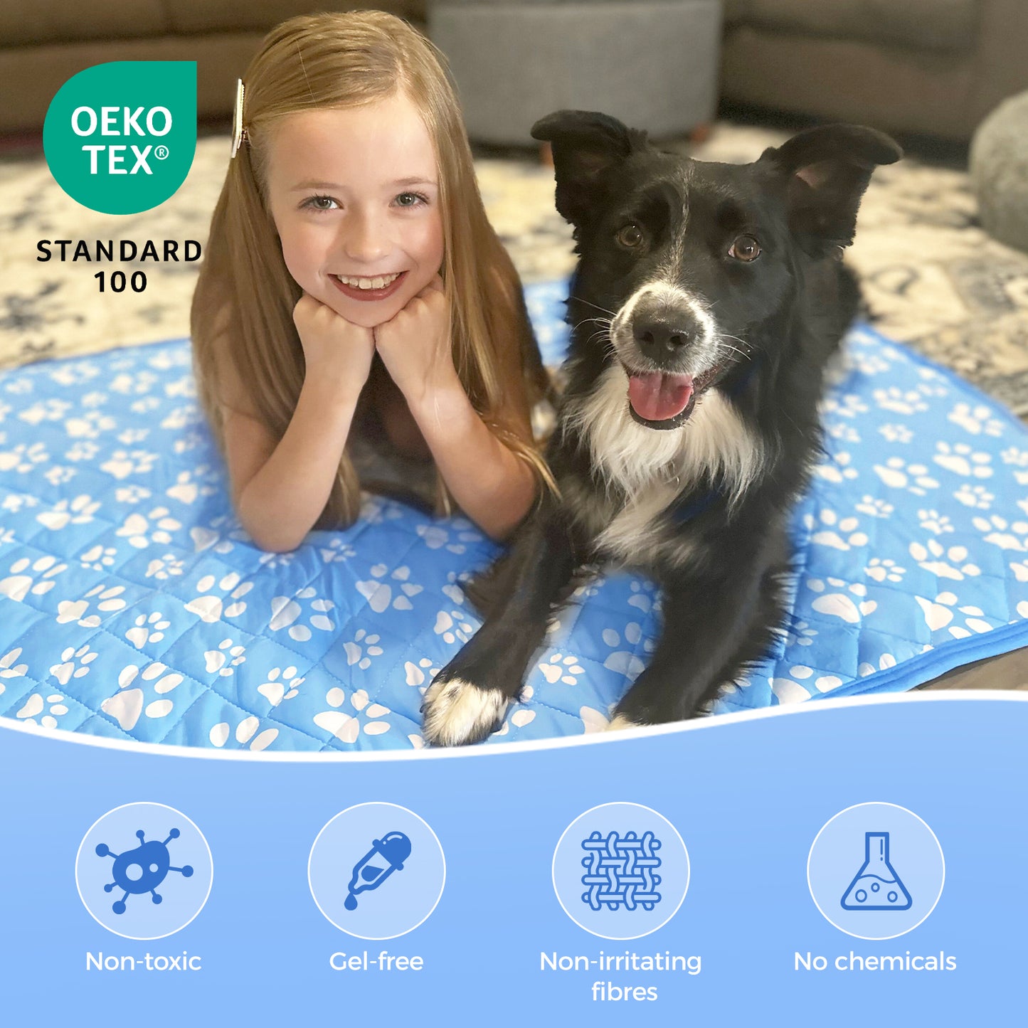 Aship Cat Cooling Mat, Self-Cooling Mat for Small Pets, Arc-Chill Cooling Fiber & Endothermic Color Changing Pet Cooling Pad for Hot Summer, Washable Non-Toxic & Foldable