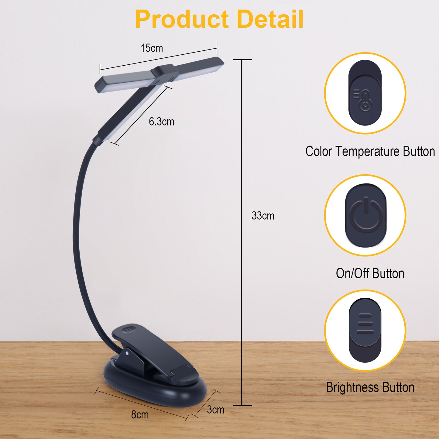 Aship Tri-Head Adjustable Book Light,3 Colors 12 Brightness Levels Clip on Reading Book,Eye-Care Clip on Reading Light Up to 100 Hrs,Perfect Little Book Light for Readers & Kids