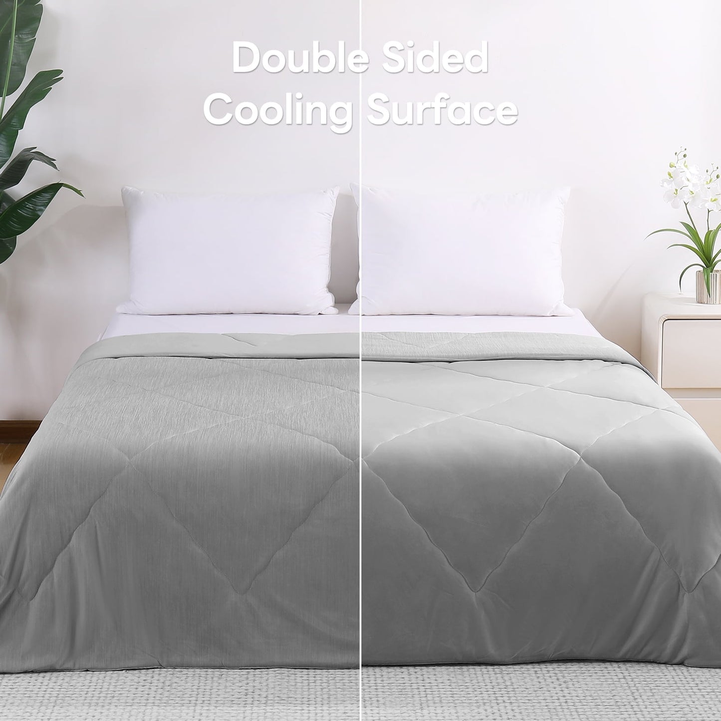 Aship Cooling Comforter Queen, Double Sided Cooling Blanket for Hot Sleepers, Q-Max 0.45, Arc-Chill Cooling Fabric, Lightweight Breathable Summer Comforter 79*87 in