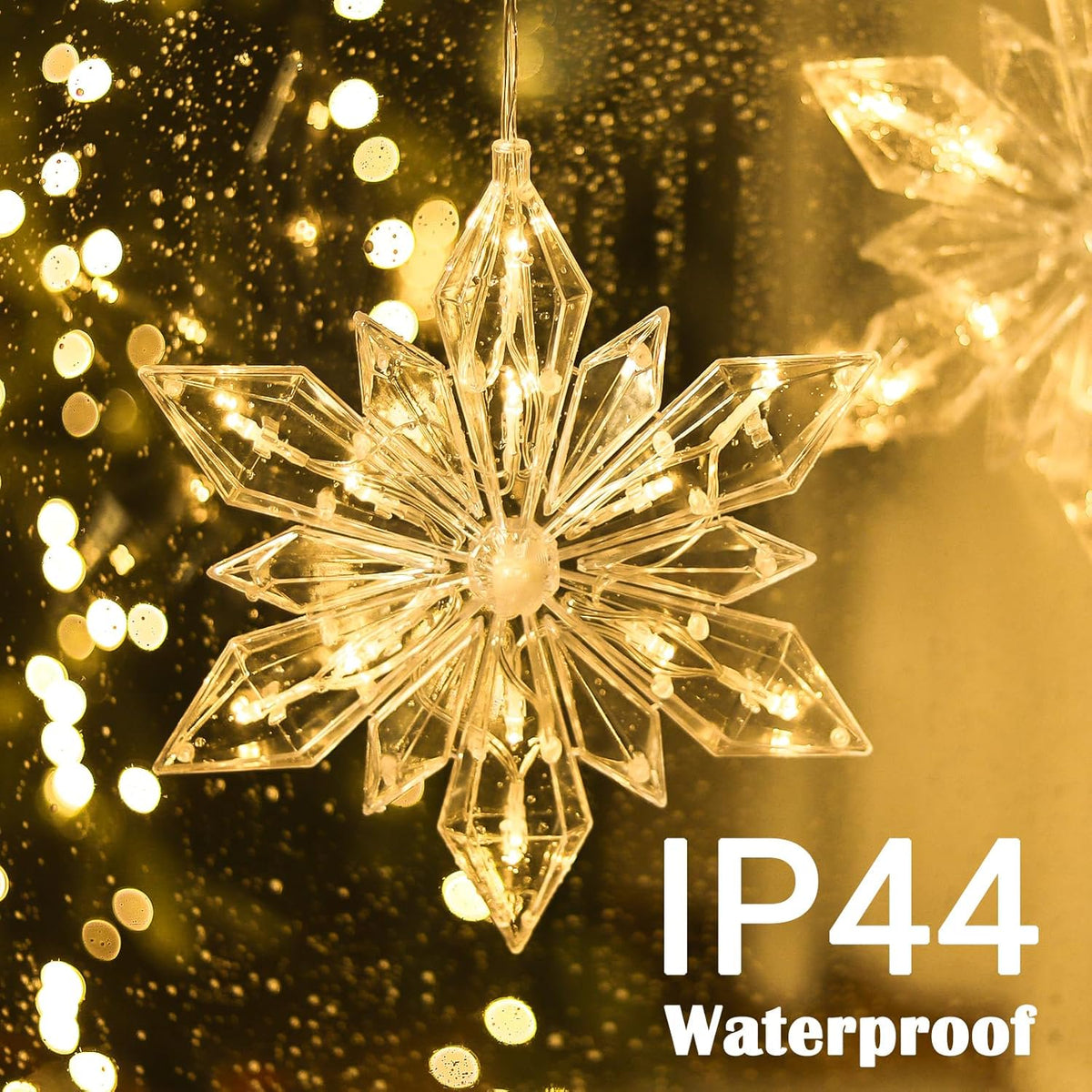 Christmas Snowflakes Window Lights, 3 Pack 36 LEDs Christmas Window Decoration with Timer Memory, Battery Operated Xmas Window Lights Hanging Indoor Decoration