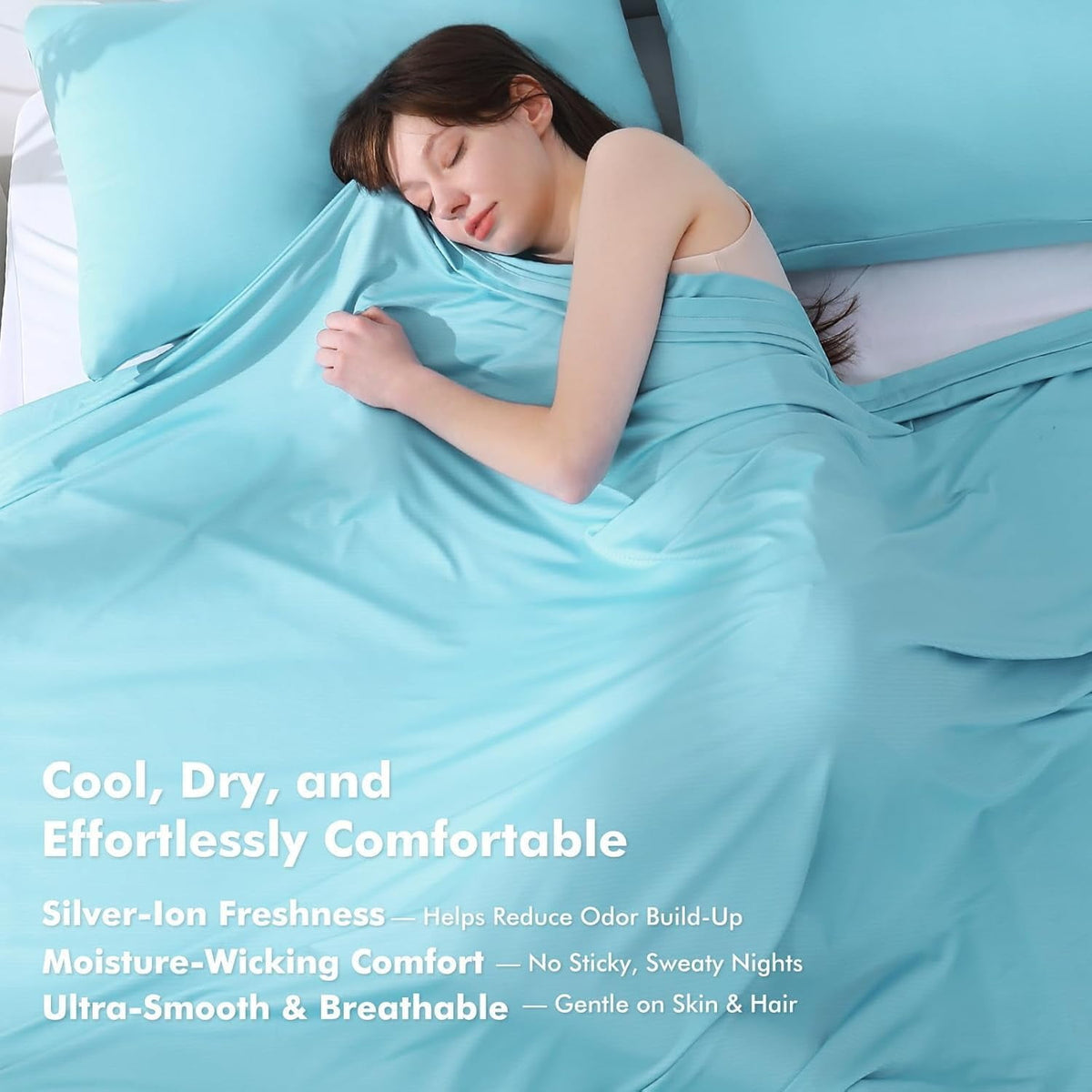 Aship Silver Infused Cooling Blanket Full 90"x90", Upgraded Arc-Chill 3.0 (Q-Max>0.5) Lightweight Breathable Cold Blanket for Hot Sleepers & Night Sweat, Summer Bed Blanket for Couch Sofa, Blue