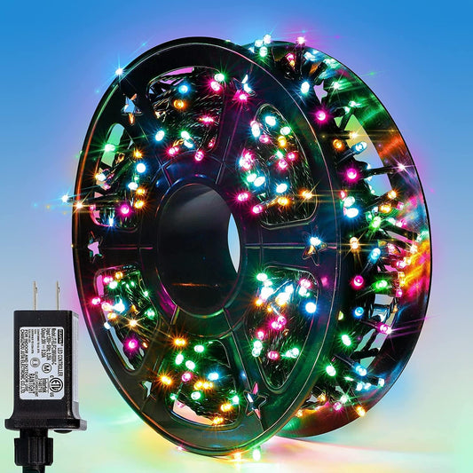 Aship 82ft 1000 Multicolor Christmas String Lights, Waterproof Outdoor Christmas String Lights with 8 Modes, Twinkle LED String Lights for Tree Party Decoration