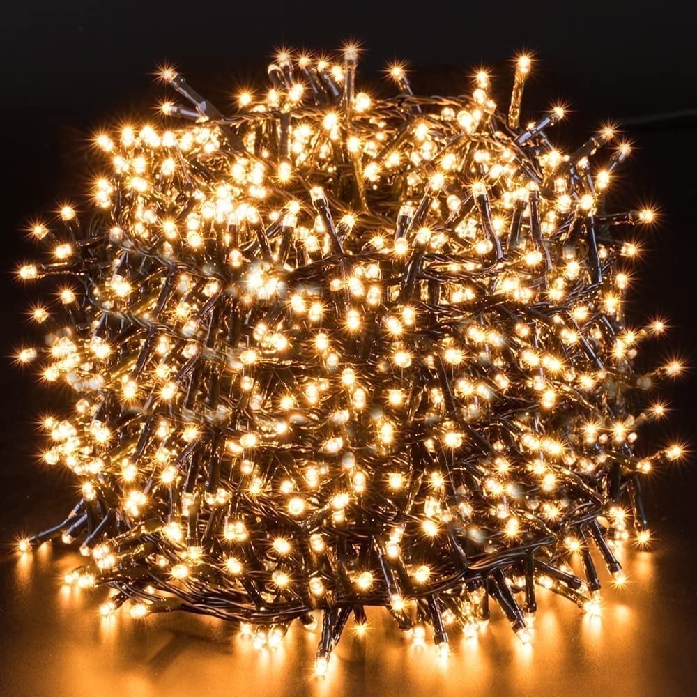 82FT Christmas String Lights 1000 LED, Outdoor Waterproof Christmas Lights with 8 Modes, Warm White Plug in Christmas Lights for Tree Xmas Holiday Wedding Party Decor