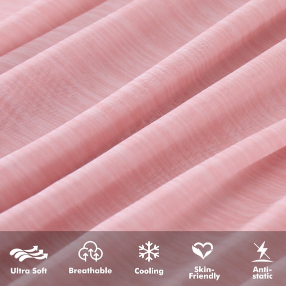 Aship Cooling Pillow Cases, Dual-Sided Summer Cooling Pillowcases, Arc-Chill Jade-Infused Fiber, Breathable & Moisture-Wicking, Non-Slip Hidden Zipper, Machine Washable, King 20''x36'', 2 Pack Pink