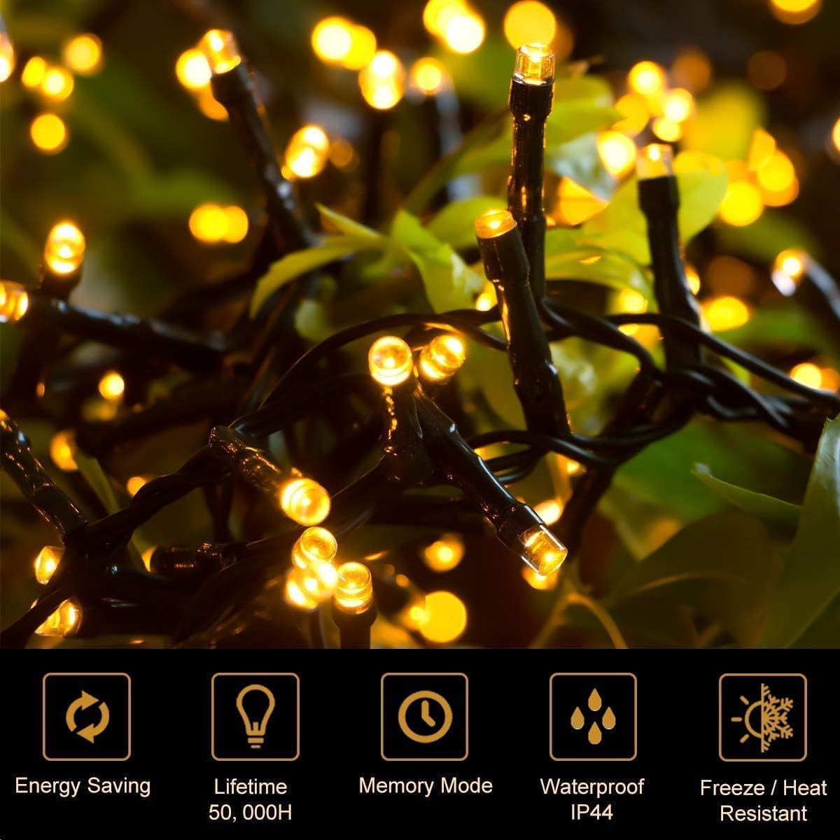 82FT Christmas String Lights 1000 LED, Outdoor Waterproof Christmas Lights with 8 Modes, Warm White Plug in Christmas Lights for Tree Xmas Holiday Wedding Party Decor