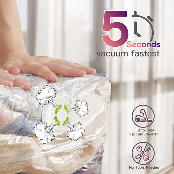 Aship Cube Vacuum Storage Bags, 4 pack Space Saver Bags Combo (2 Jumbo + 2 Medium), Large Capacity Vacuum Seal Bags for Clothing Pillows Comforters Quilts Blankets, Cube Storage Bags for Closet
