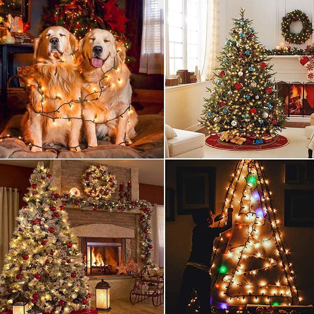 82FT Christmas String Lights 1000 LED, Outdoor Waterproof Christmas Lights with 8 Modes, Warm White Plug in Christmas Lights for Tree Xmas Holiday Wedding Party Decor