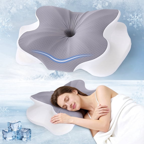 Aship Cervical Pillow for Neck Pain Relief, Ergonomic Contour Memory Foam Pillows, 4-Level Height Adjustable Cooling Pillow Cozy Sleeping, Neck Pillow for Side Back Stomach Sleeper with Pillowcase