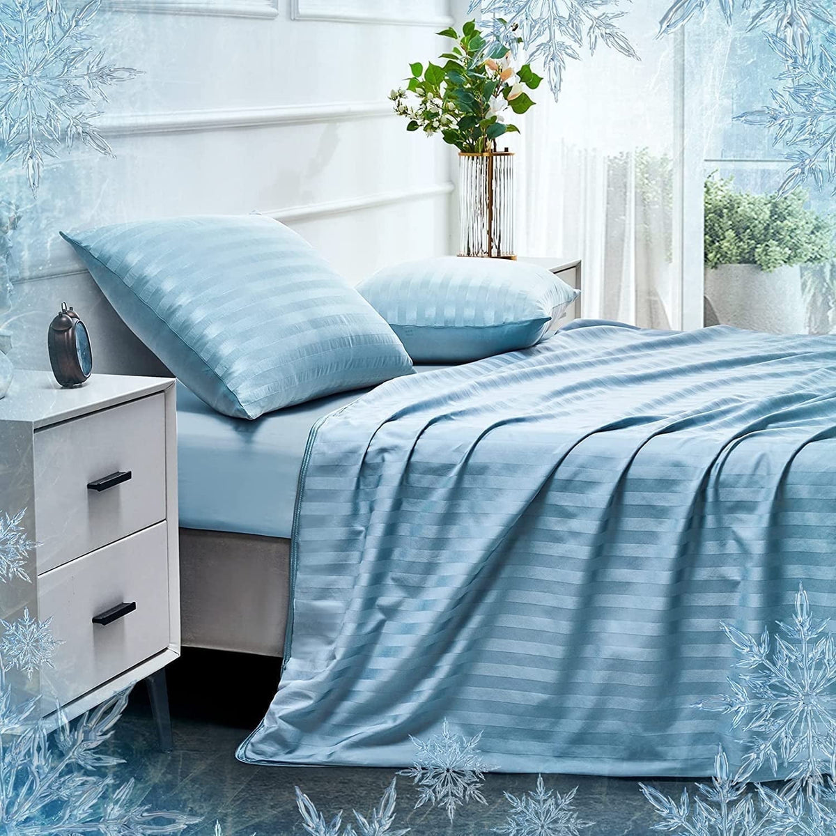 Aship Cooling Blanket for Hot Sleepers, Q-Max>0.5 Double Cooling Sided Stylish Revolutionary Cold Blankets, Lightweight Summer Blanket King Size, Blue, 90" x 108"