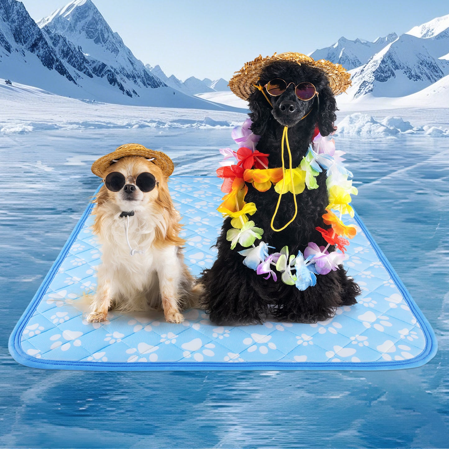 Aship Cat Cooling Mat, Self-Cooling Mat for Small Pets, Arc-Chill Cooling Fiber & Endothermic Color Changing Pet Cooling Pad for Hot Summer, Washable Non-Toxic & Foldable