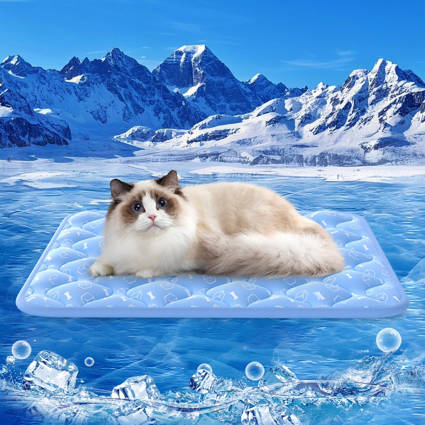 Aship Thicken Pet Cooling Mat, Self-Cooling Mat for Cat, QMX>0.5 Breathable Color Changing Pad, Anti-slip Waterproof Washable