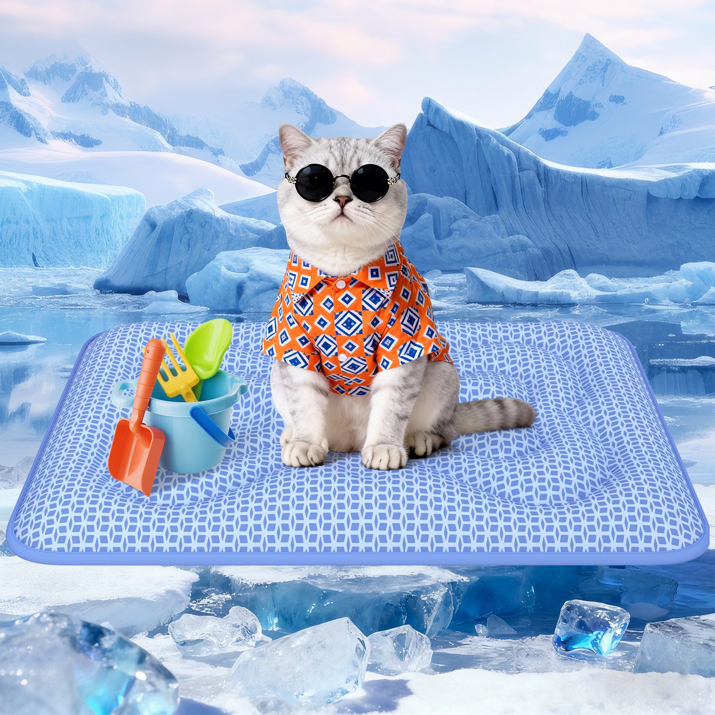Aship Thicken Cooling Mat for Dog, Reversible PCM Dog Cooling Mat with Q-Max>0.5, Endothermic Color Changing Self-cooling Mat for All-Year Use