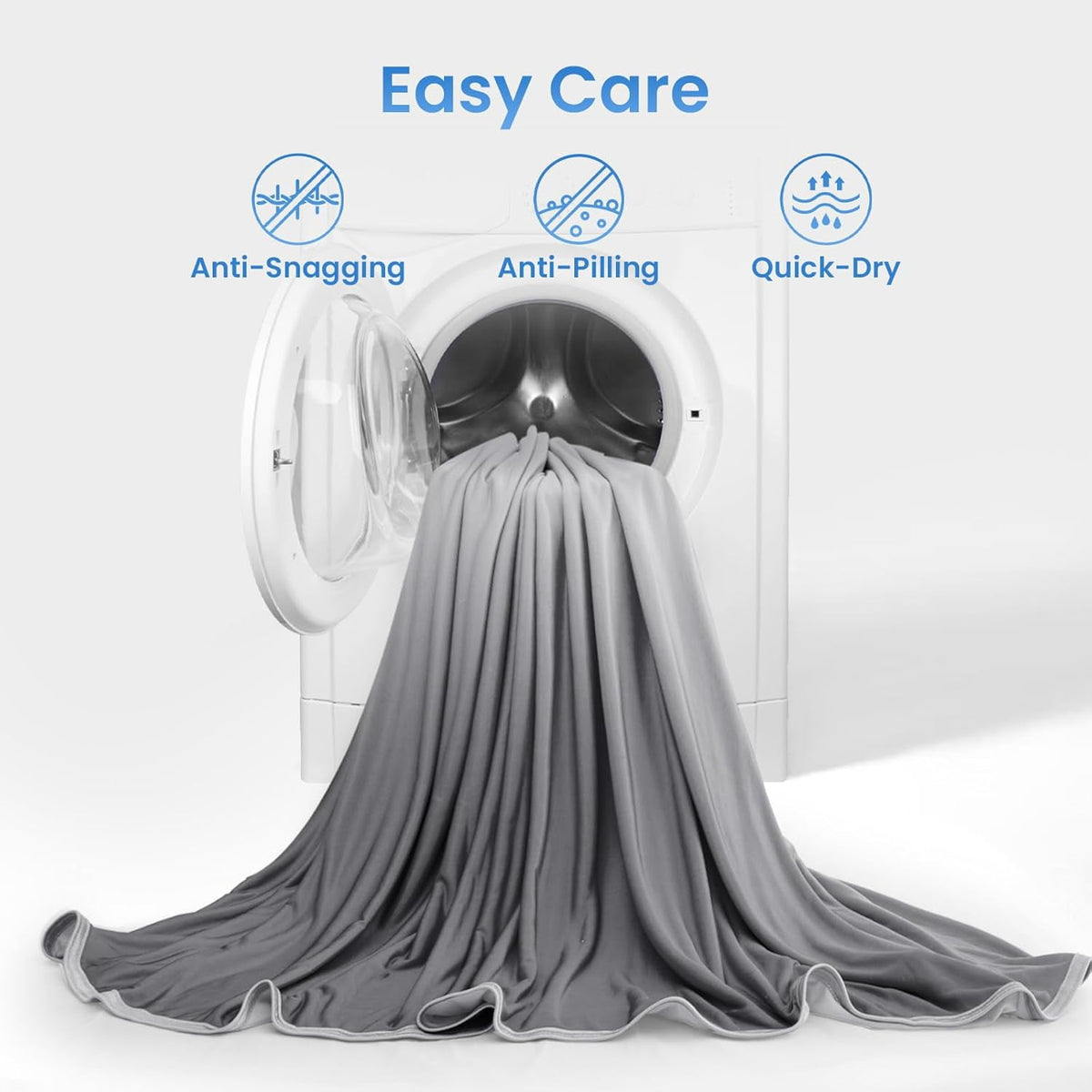 Aship Gradient Cooling Blanket Queen Size 79"x86", Double-Sided Arc-Chill Summer Blanket Q-Max>0.5 , Breathable Cool Blanket Soft Silky Skin-Friendly Cooling Bed Blanket for Hot Sleeper,Gray