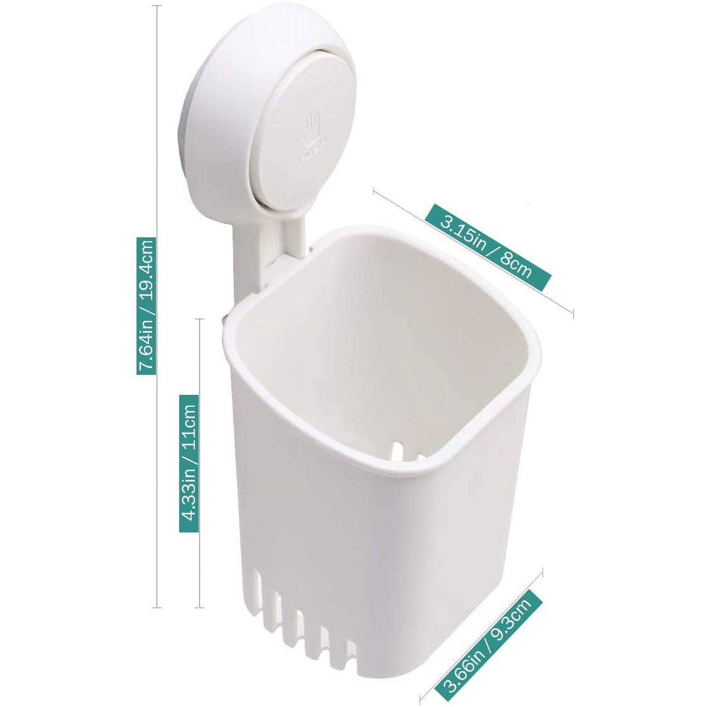 Aship Suction Cup Toothbrush Holder, No-Drill Removable Toothbrush Holders for Bathrooms Kitchen, 11 lbs Heavy Duty Tooth Brush Holder, Waterproof Electric Toothbrush & Toothpaste Holder, White