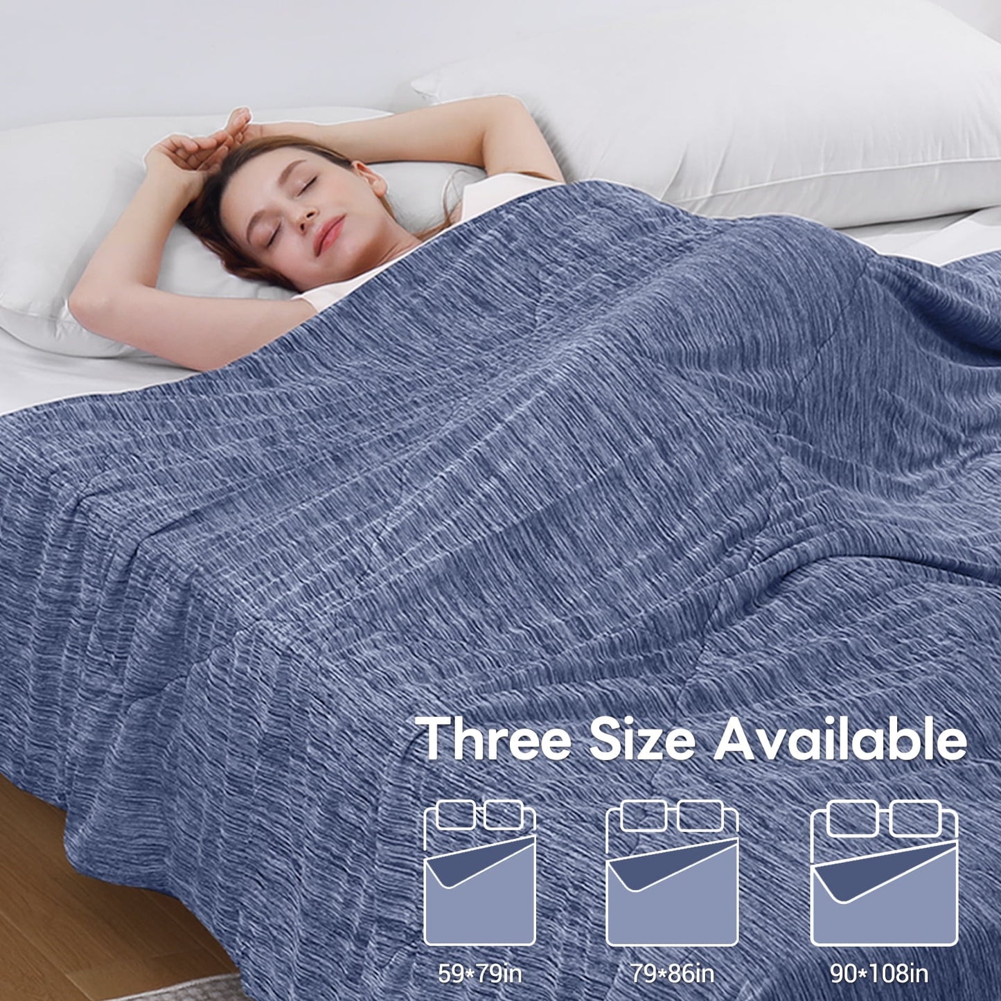 Aship Cooling Comforter Queen, Double Sided Cooling Blanket for Hot Sleepers, Q-Max 0.45, Arc-Chill Cooling Fabric, Lightweight Breathable Summer Comforter 79*87 in
