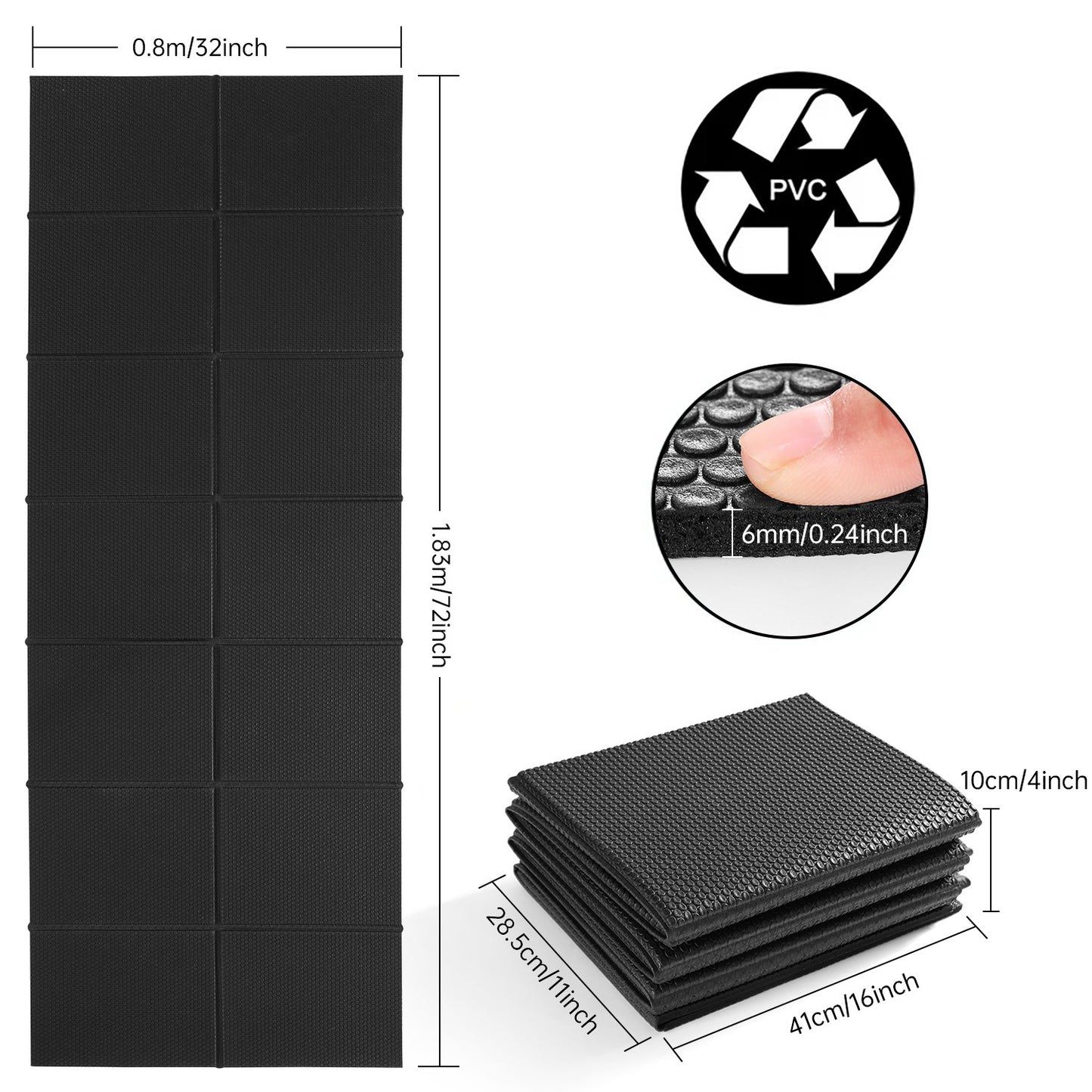 Aship Foldable Treadmill Mat, 72''x32'' High Density Non-Slip Exercise Equipment Mat for Stationary Bike/Indoor Riding/Home Gym, 1/4" Thick Hardwood Floor Carpet Protection, Noise Shock Absorption
