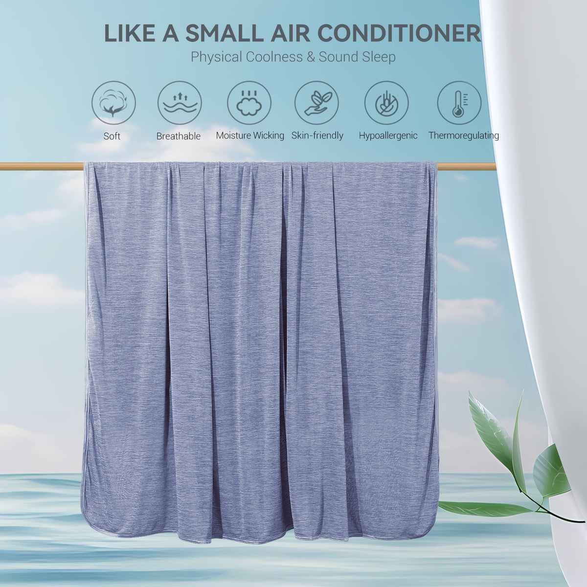 Aship Cooling Blanket Queen 79"X86" Gray, Summer Blanket Q-MAX>0.5 Arc-Chill Bed Blanket Breathable Double-Sided Cool Blanket for Beds Sofa Travel