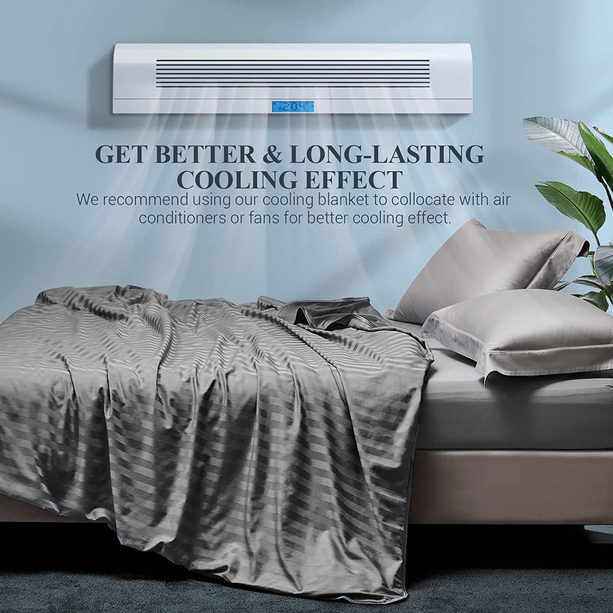 Aship Cooling Blanket for Hot Sleepers, Arc-Chill Q-Max>0.5 Double Cooling Sided Stylish Revolutionary Cold Blankets, Lightweight Summer Blanket Queen Size, Gray, 79" x 86"