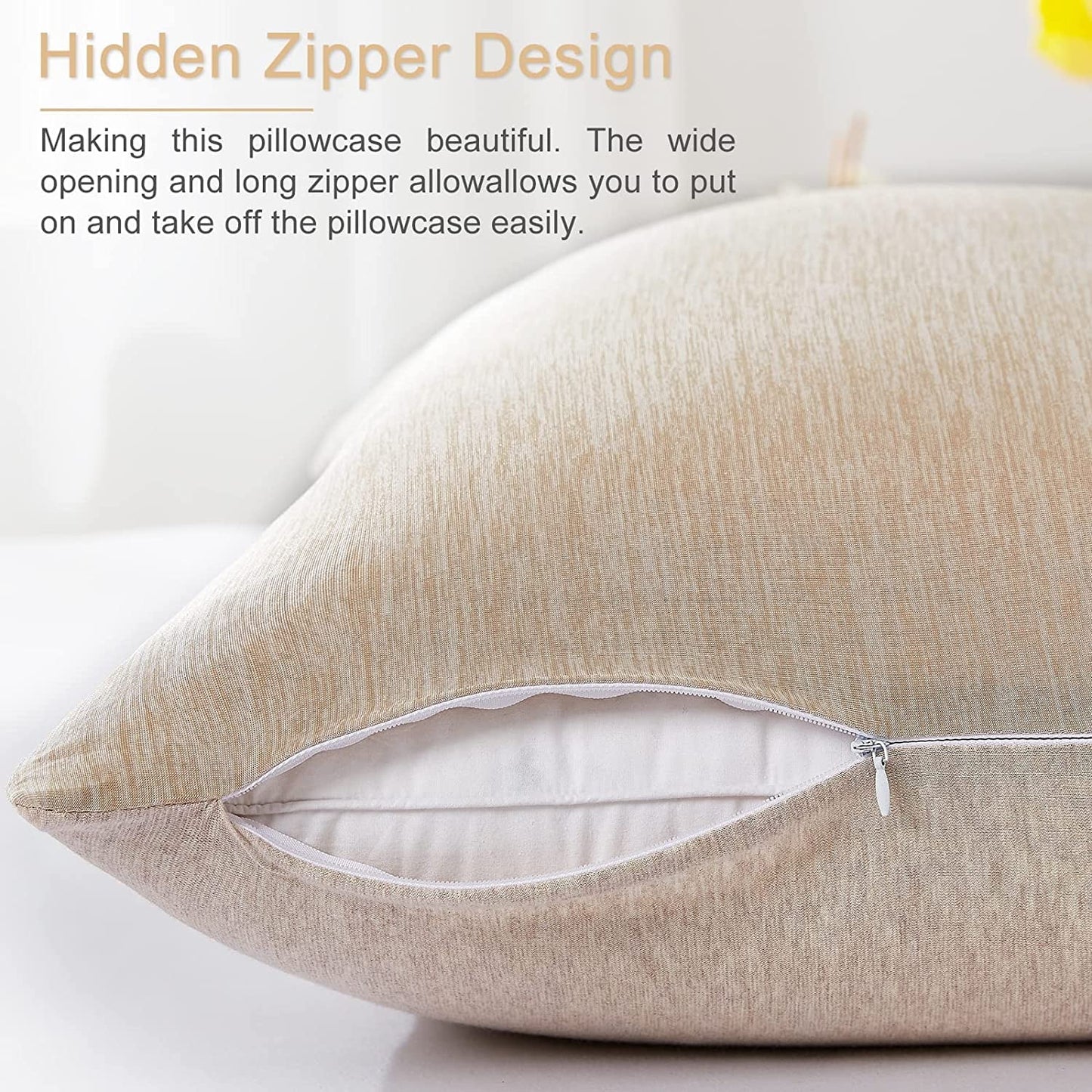 Aship Arc-Chill Cooling Pillow Cases, Q-Max >0.45 Jade-Infused Dual-Sided Summer Cooling Pillowcase, Smoother Skin & Frizz-Free Hair, Hidden Zipper, Machine Washable, King 20''x36'', 2 Pack Beige
