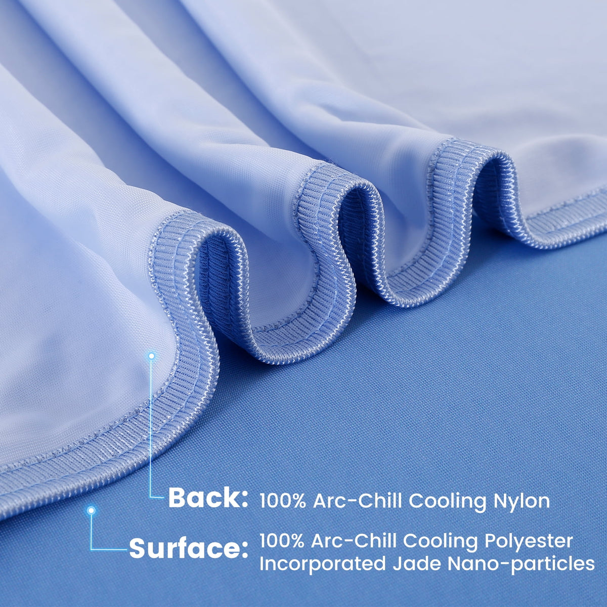 Aship Gradient Cooling Blanket King Size, Double-Sided Q-Max>0.5 Arc-Chill Summer Blanket, Breathable Soft Silky Skin-Friendly Cooling Blanket for Hot Sleeper - Blue 90"x108"
