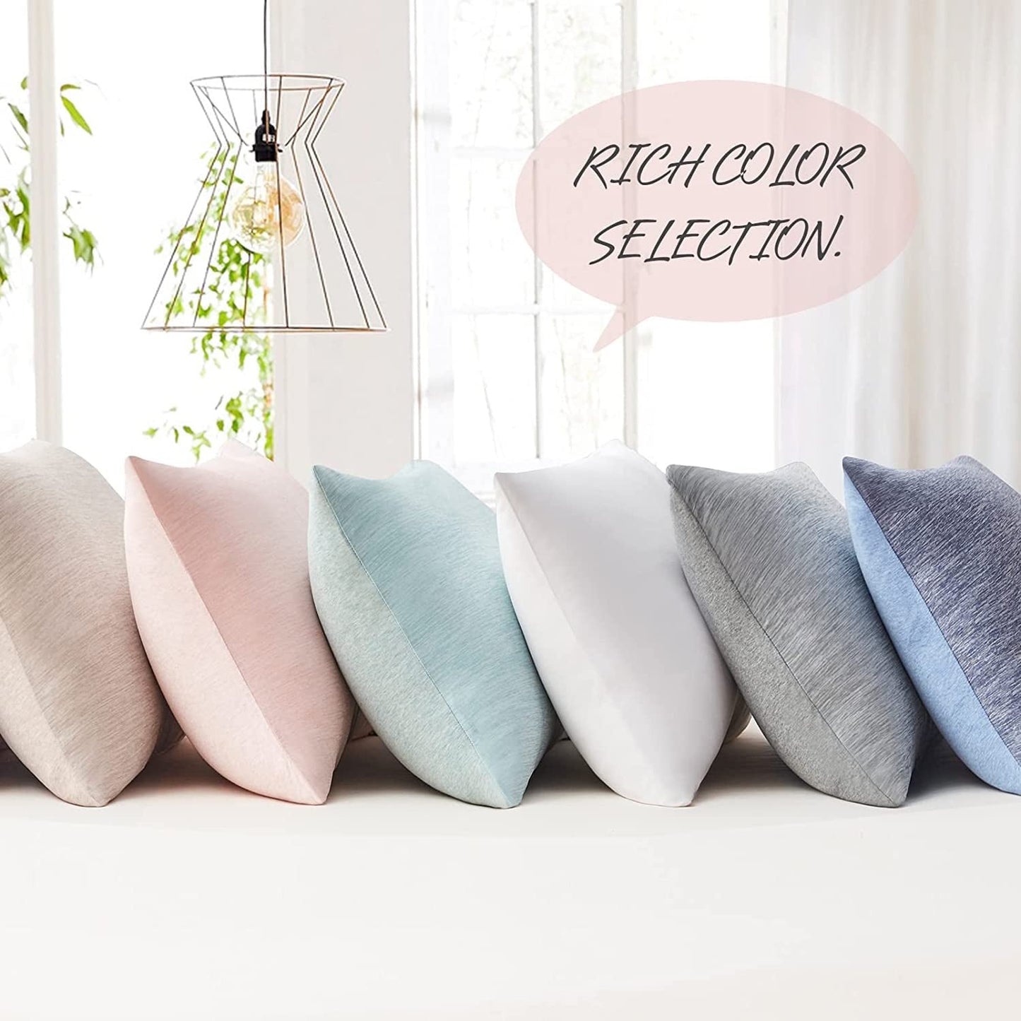 Aship Arc-Chill Cooling Pillow Cases, Q-Max >0.45 Jade-Infused Dual-Sided Summer Cooling Pillowcase, Smoother Skin & Frizz-Free Hair, Hidden Zipper, Machine Washable, King 20''x36'', 2 Pack Blue