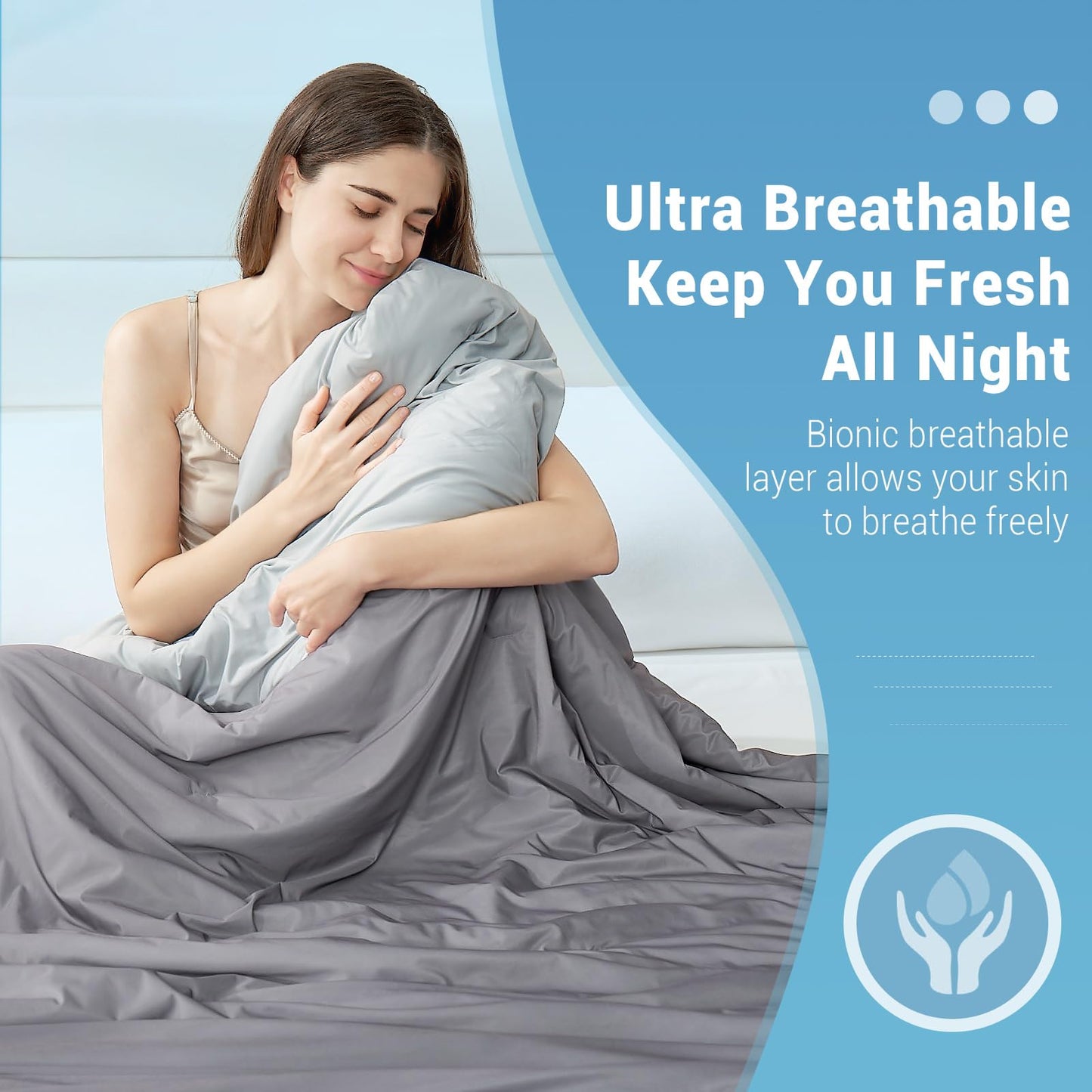 Aship Cooling Comforter for Hot Sleepers, 79*87", Arc-Chill 3.0 Cool Fabric Cooling Blanket, Washable, Cloud-Like Softness