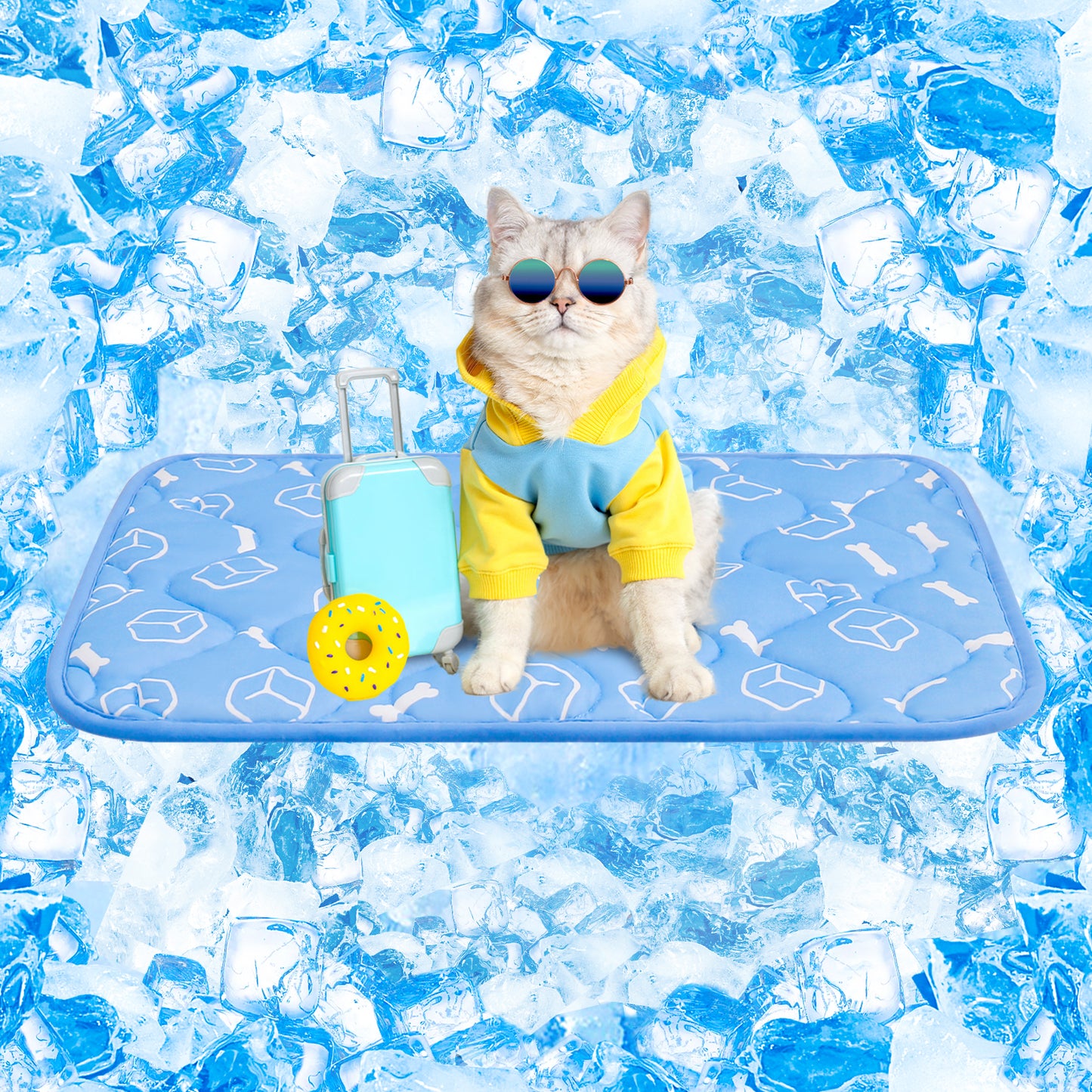 Aship Thicken Pet Cooling Mat, Self-Cooling Mat for Cat, QMX>0.5 Breathable Color Changing Pad, Anti-slip Waterproof Washable